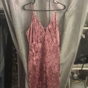 Velvet pink mini dress